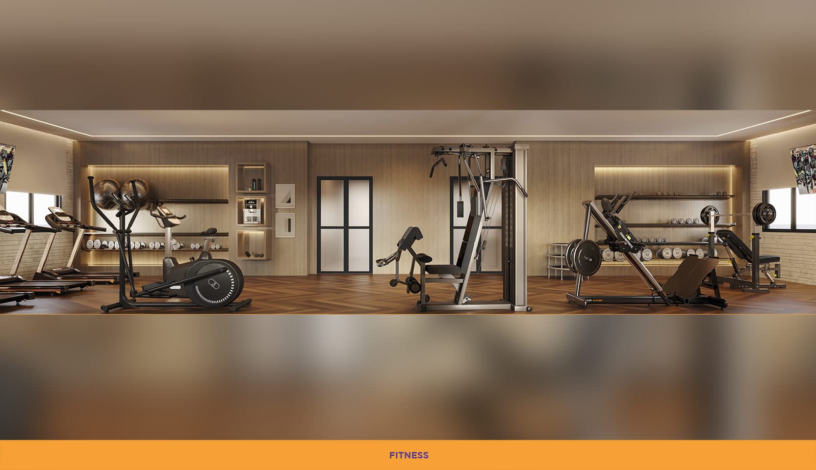 Área de fitness para atividades físicas