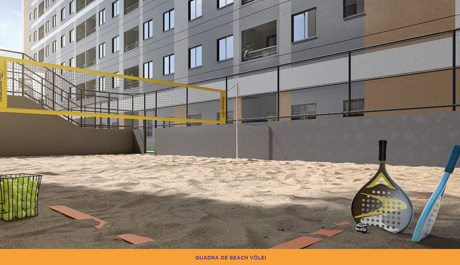Quadra de beach volei para atividades esportivas